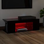 vidaXL Meuble TV avec lumières LED Noir 90x39x30 cm