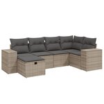 vidaXL Salon de jardin 6 Pièces avec coussins gris résine tressée