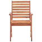 vidaXL Chaises à manger d'extérieur lot de 3 et coussins Acacia massif