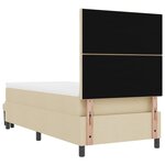 vidaXL Lit à ressorts avec matelas et banc crème 100x200 cm Tissu