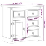 vidaXL Buffet Corona 80x40x75 cm bois massif de pin