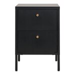 Commode 2 tiroirs acier noir 40 x 40 x 595 cm
