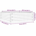 vidaXL Jardinière 70x70x23 cm bois de pin massif