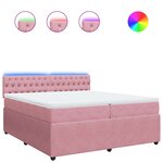 vidaXL Sommier à lattes de lit avec matelas Rose 200x200 cm Velours