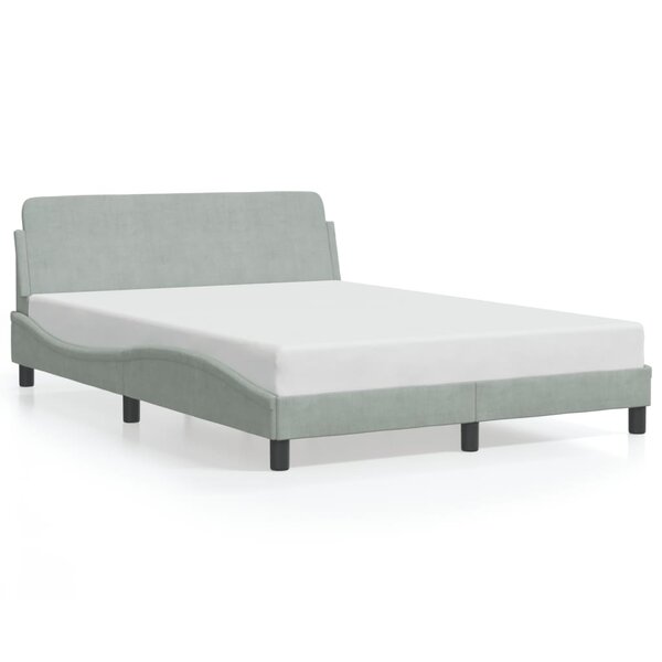 vidaXL Cadre de lit sans matelas gris clair 140x190 cm velours