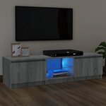 vidaXL Meuble TV avec lumières LED Sonoma gris 140x40x35 5 cm