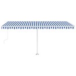vidaXL Auvent automatique sur pied 500x300 cm Bleu/Blanc