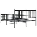 vidaXL Cadre de lit métal sans matelas avec pied de lit noir 120x190cm