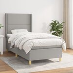 vidaXL Sommier à lattes de lit avec matelas Gris clair 80x200 cm Tissu