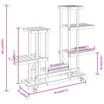 vidaXL Support à fleurs avec roues 95x25x101 cm bois massif de sapin