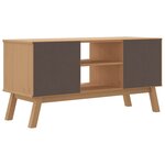 vidaXL Meuble TV OLDEN blanc et marron 114x43x57 cm bois de pin massif