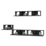 vidaXL Ensemble de meubles TV 5 Pièces Noir Bois d'ingénierie
