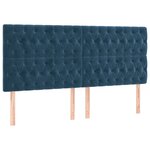 vidaXL Cadre de lit sans matelas bleu foncé 200x200 cm velours