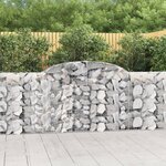 vidaXL Paniers à gabions arqués 2 Pièces 300x30x100/120 cm fer galvanisé