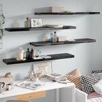 vidaXL Étagère murale flottante 4 Pièces Noir brillant 120x23 5x3 8cm MDF