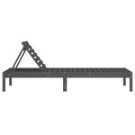 vidaXL Chaise longue gris 199 5x60x74 cm bois massif de pin