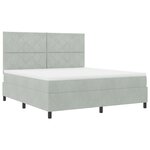 Lit Box Spring vidaXL avec Matelas Gris Clair Super King Velours