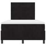 Lit à ressort vidaXL avec matelas Noir Petit Double Velours