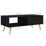 vidaXL Table basse Noir 100x49 5x43 cm Bois d'ingénierie