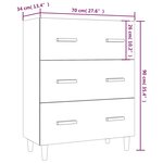 vidaXL Buffet Blanc 70x34x90 cm Bois d'ingénierie