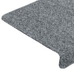 vidaXL Tapis d'escalier 15 Pièces Tissu aiguilleté 65x21x4 cm Gris clair