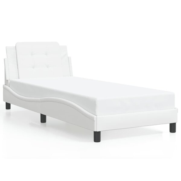 vidaXL Cadre de lit sans matelas blanc 90x190 cm similicuir