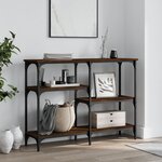 vidaXL Table console chêne marron 102x29x75 cm bois d'ingénierie