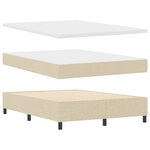 vidaXL Lit à ressorts avec matelas crème 140x190 cm Tissu