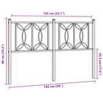 vidaXL Tête de lit métal noir 135 cm