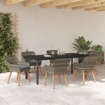 vidaXL Ensemble de salle à manger de jardin 7 pièces Rattan gris