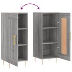 vidaXL Buffet Sonoma gris 34 5x34x90 cm Bois d'ingénierie