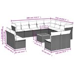 vidaXL Salon de jardin avec coussins 13 Pièces beige résine tressée