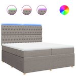 vidaXL Sommier à lattes de lit avec matelas Taupe 200x200 cm Tissu