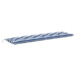 vidaXL Coussin de banc de jardin rayures bleues et blanches 200x50x7cm