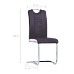vidaXL Chaises à manger cantilever lot de 6 marron similicuir