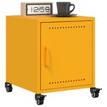 vidaXL Table de chevet jaune moutarde 36x39x43 5 cm acier