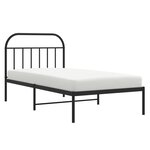 vidaXL Cadre de lit métal avec tête de lit noir 107x203 cm
