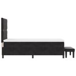 vidaXL Lit à Ressorts avec Matelas & Banc Noir 90x200 cm en Velours