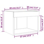 vidaXL Table de chevet murale avec lumières LED chêne sonoma