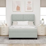 Lit Box Spring vidaXL avec Matelas Gris Clair 160x200 cm Velours