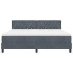 Lit Box Spring vidaXL avec Matelas Gris Foncé Super King en Velours