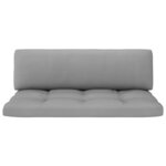 vidaXL Canapé central palette de jardin Gris Bois de pin imprégné