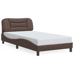 vidaXL Cadre de lit avec tête de lit Marron 100x200 cm Similicuir