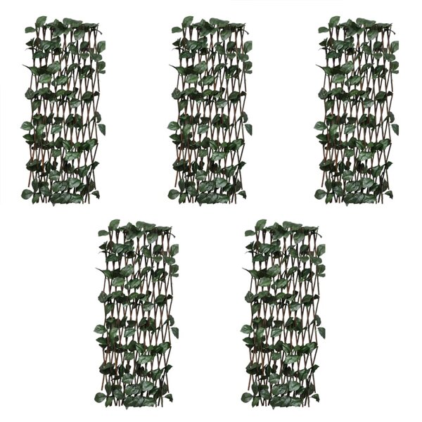 vidaXL Clôtures à treillis de saule 5Pièces feuille artificielle 180x30cm
