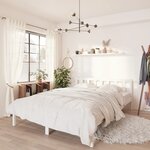 vidaXL Cadre de lit sans matelas blanc bois de pin massif