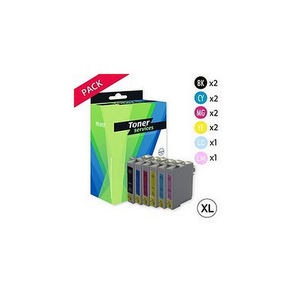 Compatible Epson T0796 Pack 10 cartouches Noir et couleurs XL Chouette
