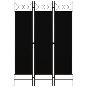 vidaXL Cloison de séparation 3 panneaux Noir 120x180 cm