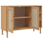 vidaXL Buffet SENJA aspect rotin marron 112x40x80cm bois massif de pin