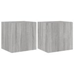 vidaXL Meubles TV muraux et lumières LED 2Pièces sonoma gris 40 5x35x40cm