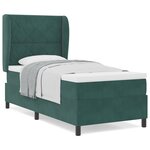Lit coffre vidaXL avec matelas vert foncé 100x200 cm en velours
